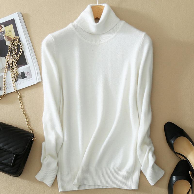 

Women' Sweaters 2021 Autumn Winter Sweater Slim Knitted Pullover Elasticity Long Sleeve Solid Color Casual Simple