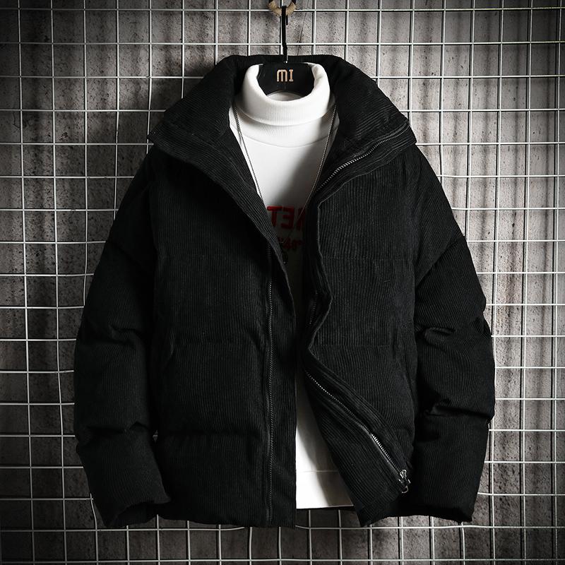 

Men's Down & Parkas 2021 Winter Plus Size Corduroy Jacket Casual Bubble, Black