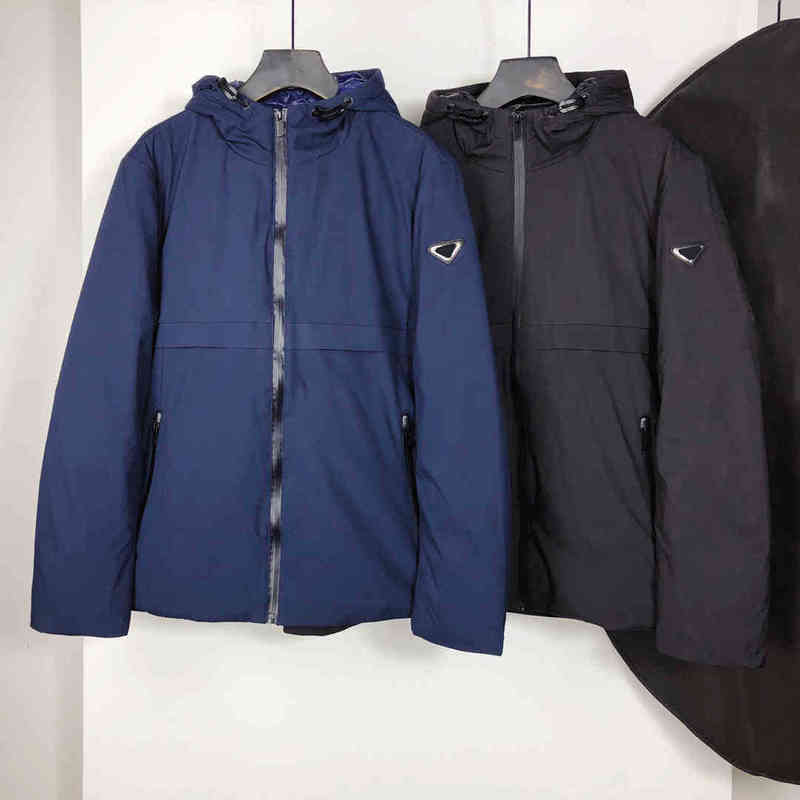 

2021 mens winter et street casual luxury coat windproof warm imported white goose down perfect details hoodi, Black