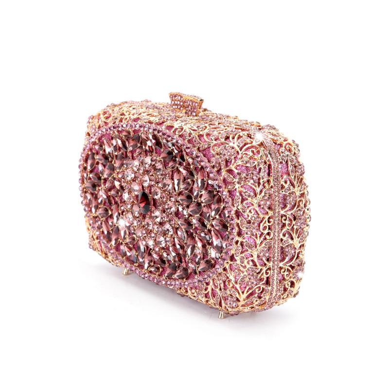 

Waist Bags Women High Quality Italian Design Crystal Rhinestone Flower Style Clutch With Chain And Underarm Backpack Bag