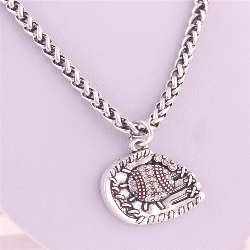 

Pendant Necklaces Necklace For Unisex Baseball Shape Design Beautiful Crystals Wheat Link Chain Zinc Alloy Material Provide Drop