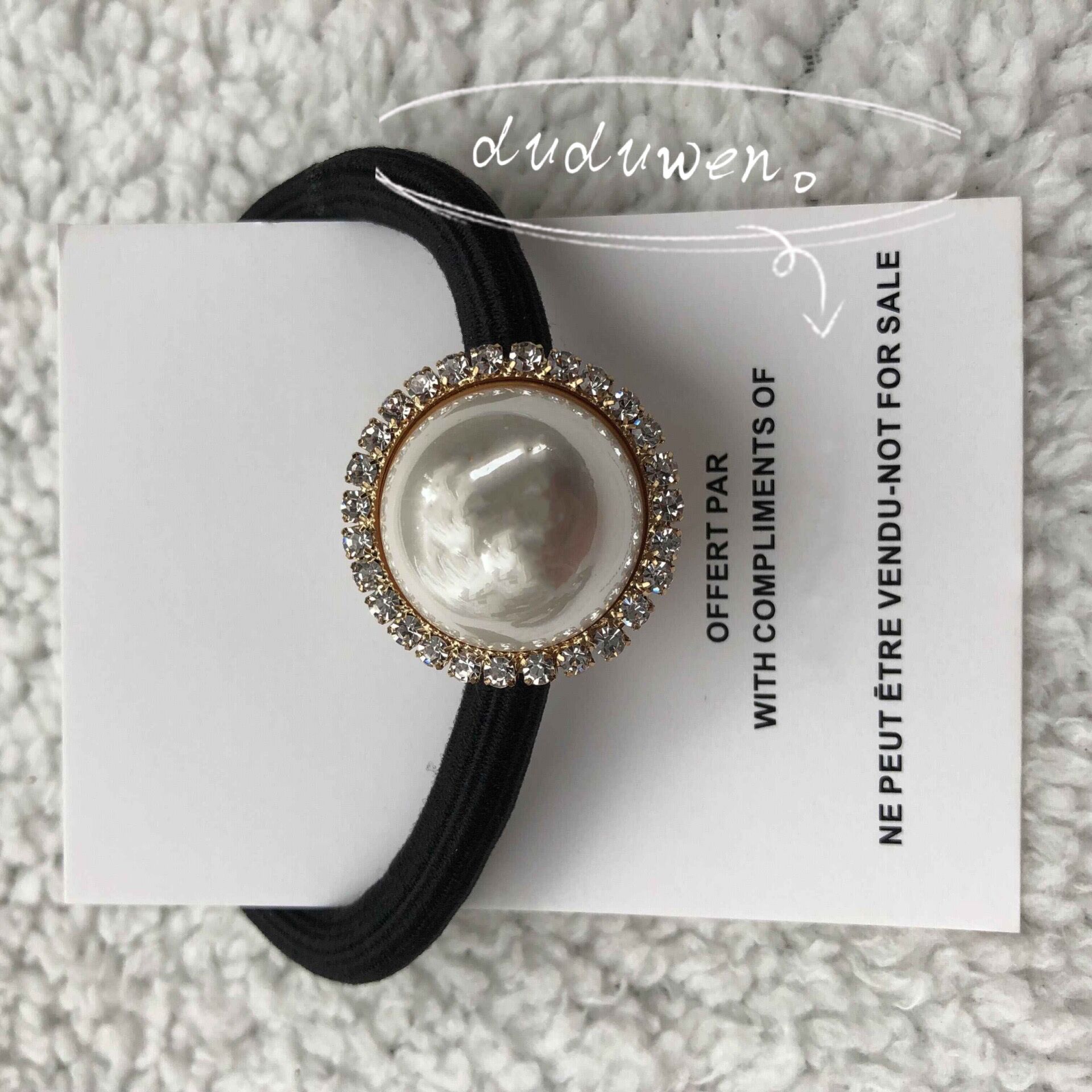 

2.5cm ealstic hair hands classic pearls fashion C hairtie stone edge duduwen for collection