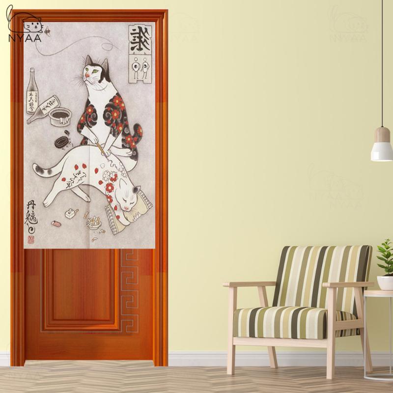 

Japanese Noren Door Curtain Cat Fengshui Printed Doorway Kitchen Bedroom Entrance Decoration Costomized Hanging Curtains & Drapes