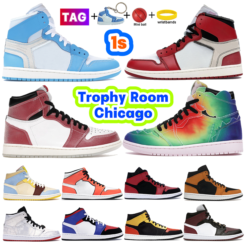 

Fashion 1 Trophy Room Chicago 1s Basketball Shoes Balvint Tie Dye White University Blue Cactus Reverse Bred Men Sneakers Canyon Rust 85 Neutral Grey Women Trainers, #39- bubble wrap packaging