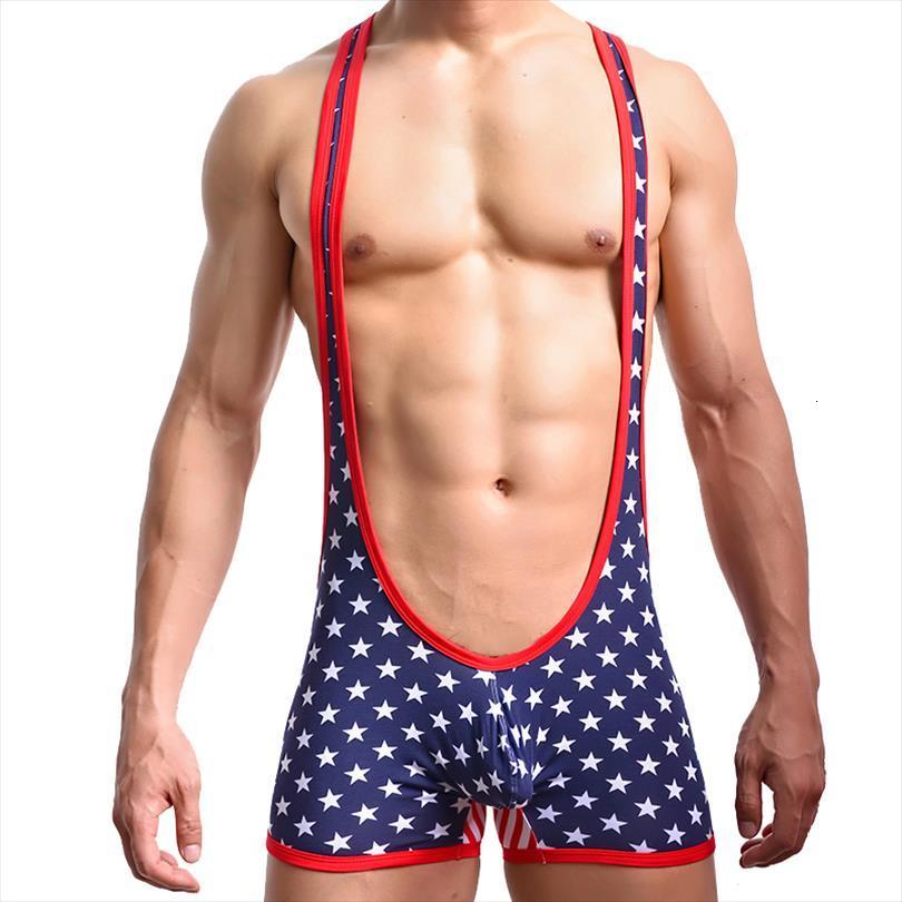 

mens undershirts bodysuits jumpsuits men underwear wrestling singlet one piece leotard bulge pouch boxer shorts, White;black