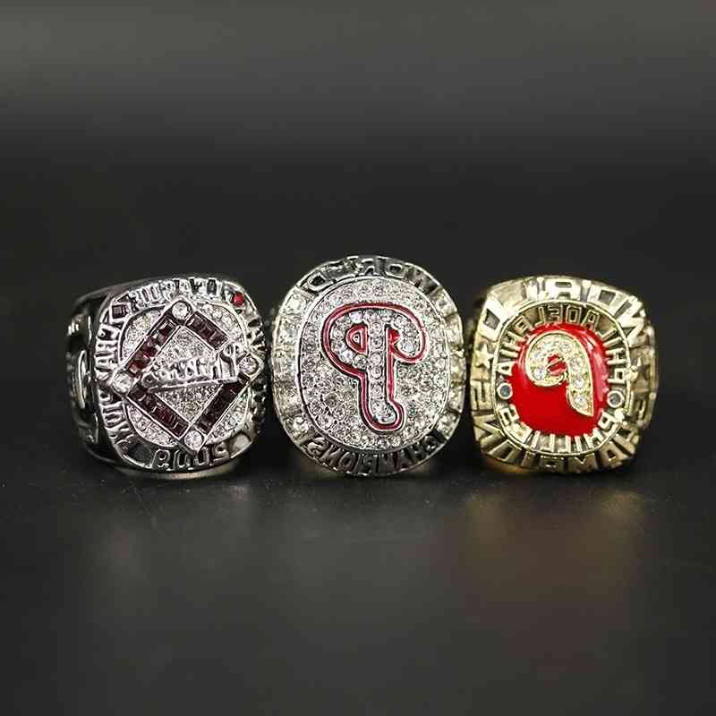 

1980, 2008, 2009 MLB Philadelphia championship ring customer 3-piece set