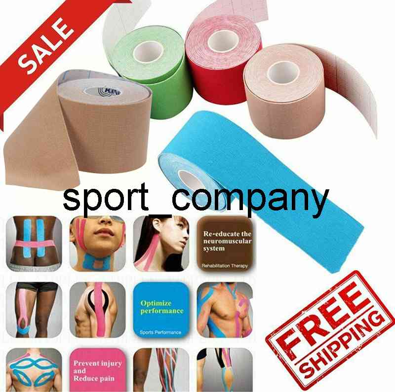 

2Pcs 5M Kinesiology Tape Knee Brace Support Elastic Sport Tape Athletic Strapping Gym Tennis Fitness Running Knee Muscle Care, Red