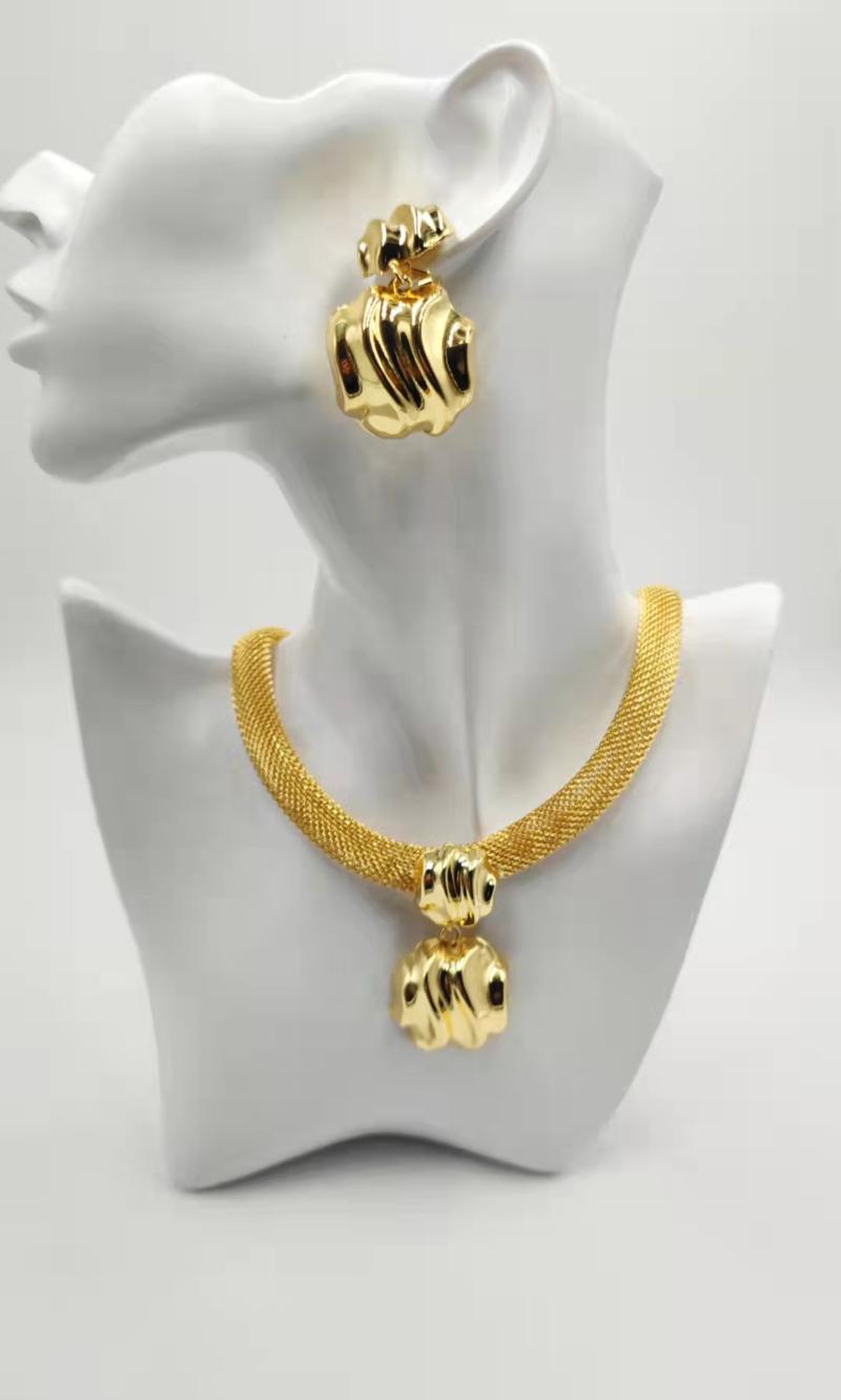 

Earrings & Necklace 2021 Jewelry Bridal Set, As pic