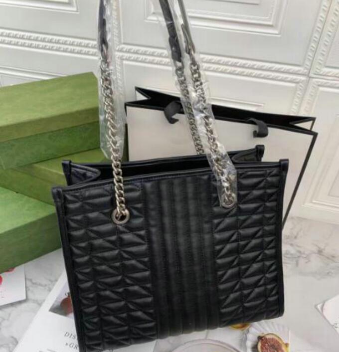 

Marmonts Geometric silver Chain Tote Bag Ophidia MM BM 26x18x11cm Totes Shoulder bags Designer Handbag Purse Wallets gyy, Black