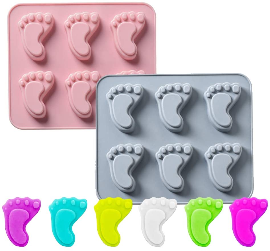 

Baby Foot Prints Silicone Molds Baking Moulds Footprint Shaped Chocolate Candy Nonstick Food Grade Cookie Molds 1222260