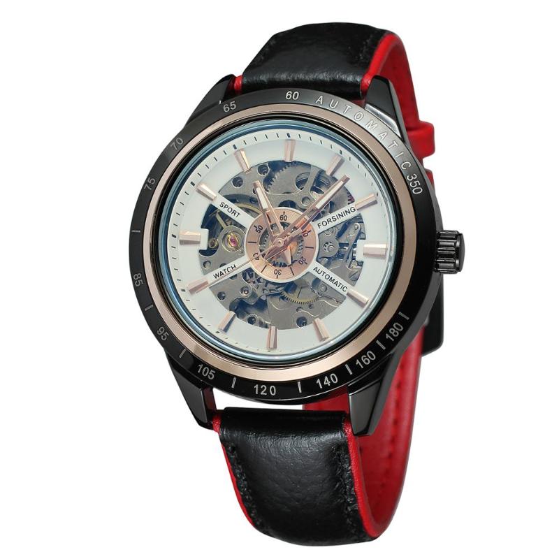 

Wristwatches Forsining Leather Casual Men Watch Retro Royal Classic Automatic Skeleton Wrist Top Male Clock Relogio, Casual watch