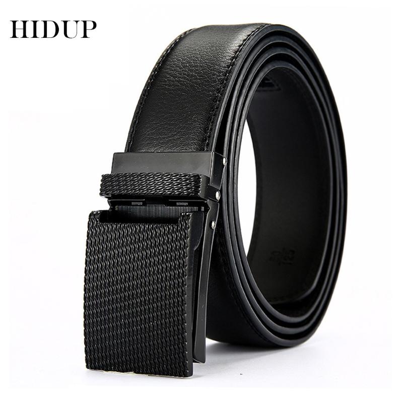 

High Quality Design Alloy Automatic Ratchet Metal Belts Cow Genuine Leather Men 3.5cm Wide Jeans Accessories NWJ658, Black;brown