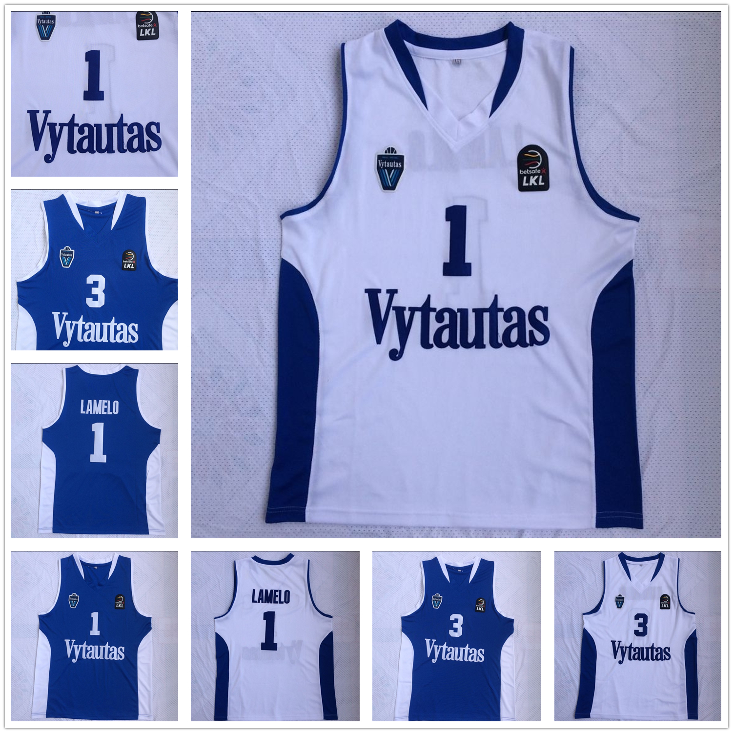 

Basketball Jerseys NCAA Lithuania Prienu Vytautas Basketball Shirt 1 LaMelo Jersey 3 LiAngelo Ball Uniform All Stitched Good Team college, 1 white
