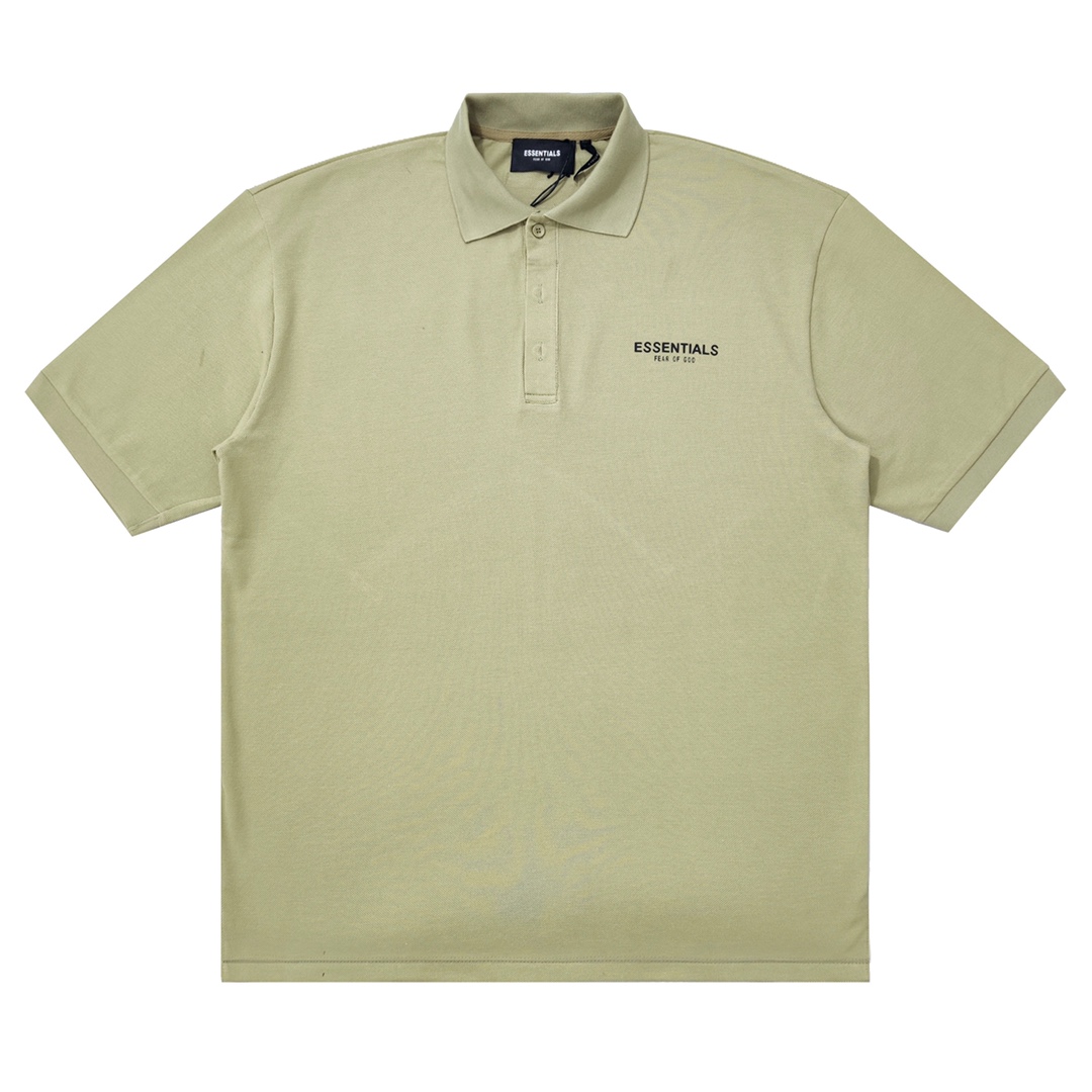 

2021 Summer Designer essentials fear of god EL Flashing Letter Polos Men Polo Casual Men's High Street Printed Quality Cotton T Shirt Over Size, White;black