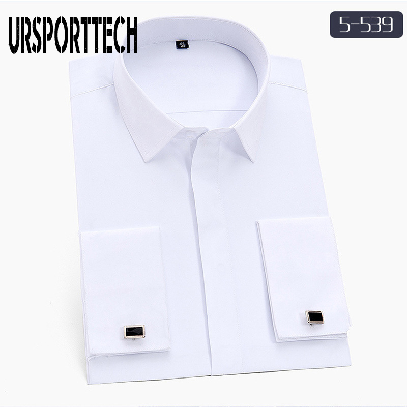 White Collar French Cuff Dress Shirts 