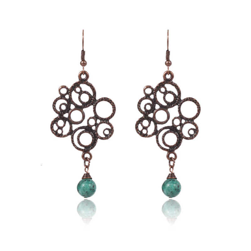 

earring hand made exaggerated temperament texture natural pine stone geometric long earring's earrings, Golden