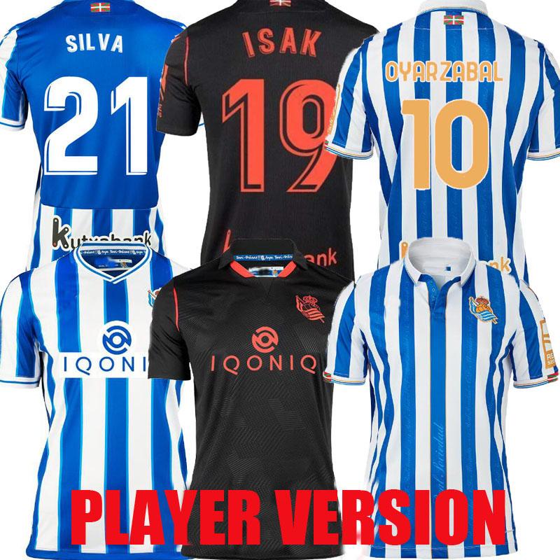 

camiseta Real Sociedad PLAYER VERSION 2021 SOCCER jersey DE Copa del Rey final OYARZABAL SILVA football ISAK ZUBELDIA MERINO shirts 20/21 TH, Final kit player version