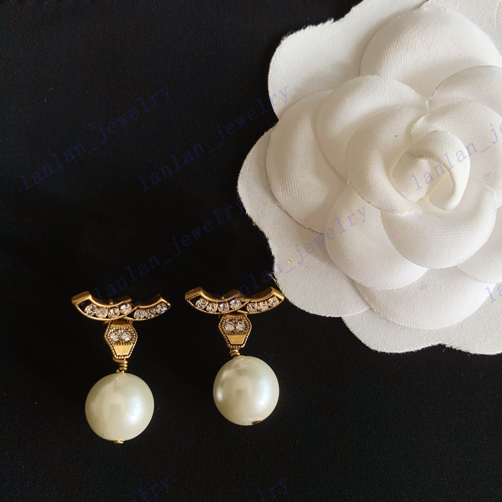 

L0-C53 Designer Stud Classic Letter Logo Earrings 925 Silver Needle With Steel Seal, Golden;silver