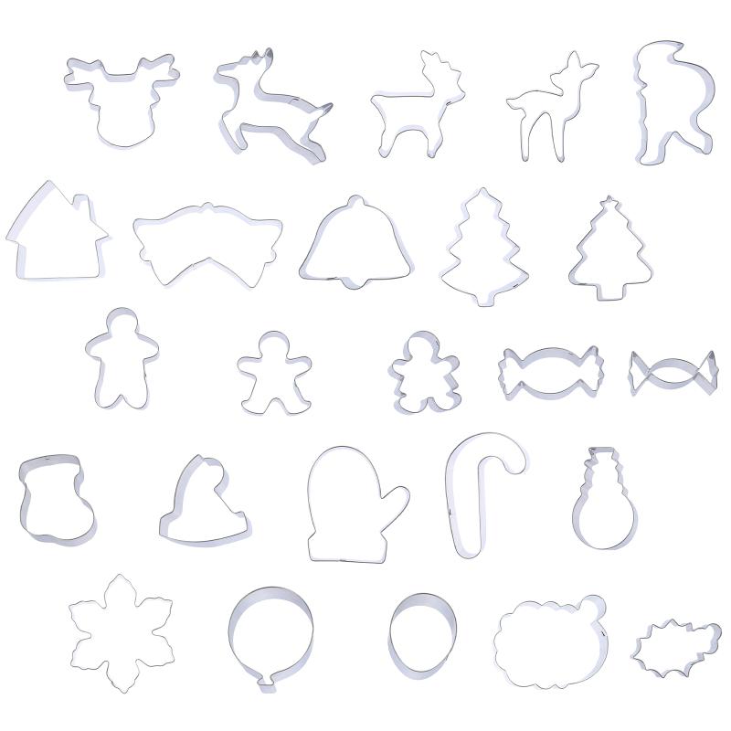 

Baking Moulds 25pcs Christmas Cookie Cutter DIY Biscuit Mold Candy Chocolate Tools