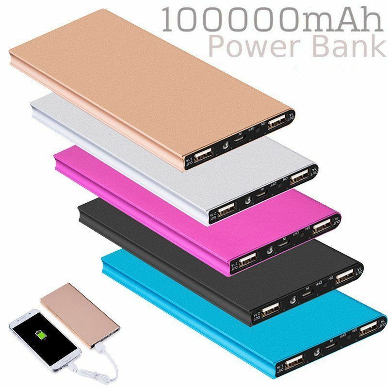 

100000mAh Ultra Slim Portable Powerbank Pover Bank Charger External Battery