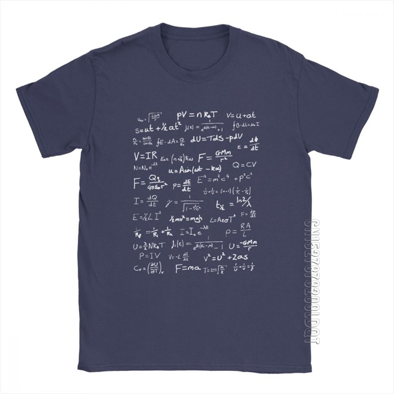 

Physics Equation Science T-Shirt Men Math Nerd Male Tshirt Funny Basic Tees Crew Neck Pure Cotton Clothes Summer T Shirts 210707, White