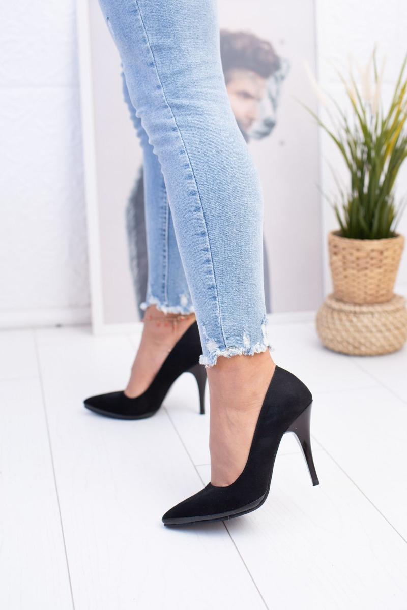 

Dress Shoes Pointed Toe Nail Heel Black Suede, As pic