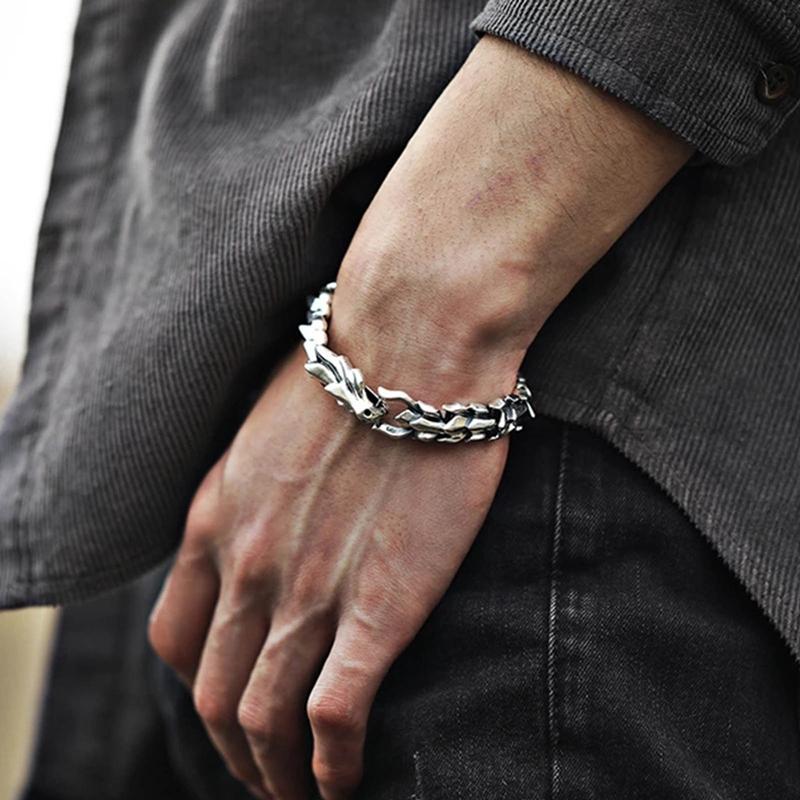 

Beaded, Strands High Quality Dragon Black Vintage Punk Bracelet For Men