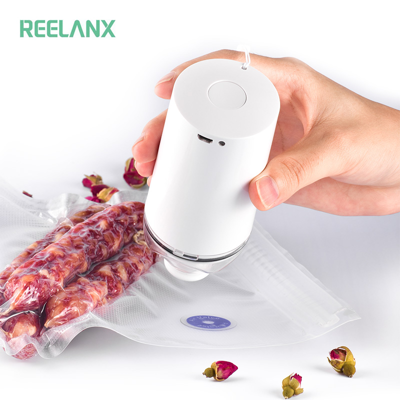 

REELANX Handheld Vacuum Sealer Machine with 5 or 10 Vacuum Zipper Bags Portable Mini Vacuum Pump for Sous Vide Precision Cooker