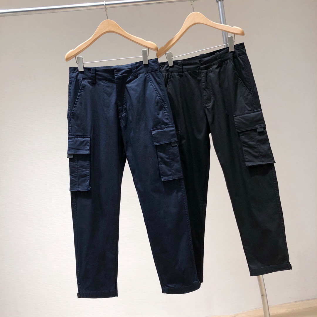 

2021 lastest mens pants pocket fashion casual trousers, Black