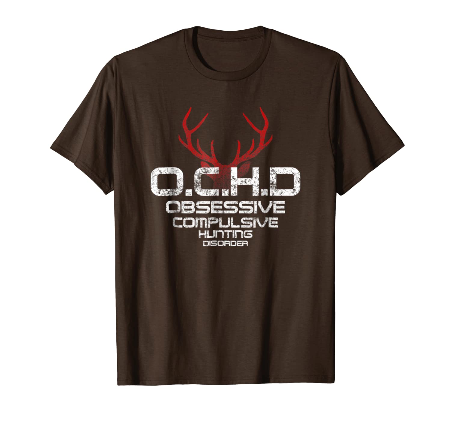 

ochd - obsessive compulsive hunting disorder t shirt, White;black
