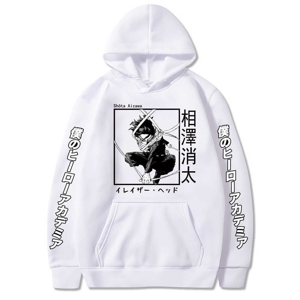 

Kawaii My Hero Academia Hoodies Men Women Short Sleeve Sweatshirt Aizawa Shota Anime Manga Black Hoodies Tops Clothes Y0804, Gray