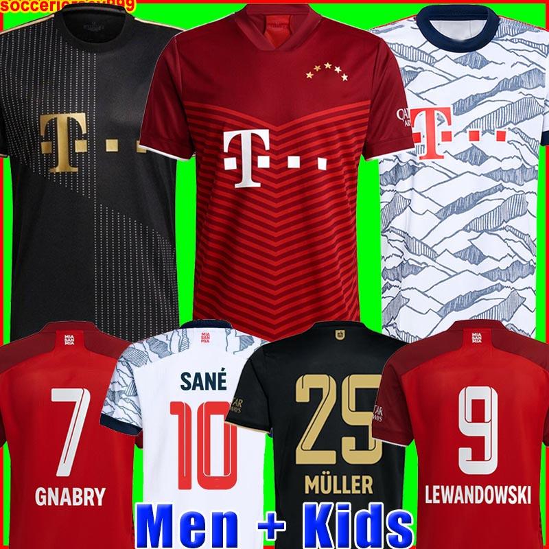 

Soccer jerseys 21 22 LEWANDOWSKI SANE GORETZKA COMAN MULLER DAVIES soccer football shirt Men + Kids kit 2021 2022 HUMANRACE fourth 4th tops, Third+patch 2