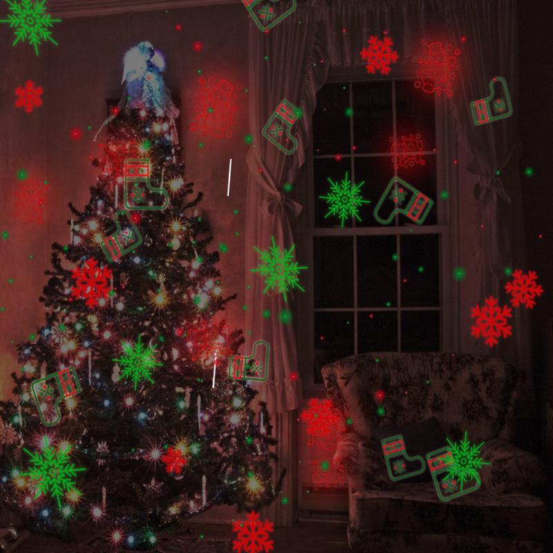 

Night Lights Christmas Laser Projector 8 Patterns Voice-activated USB Powered Indoor Atmosphere Lamp For Car Home Bedroom Party
