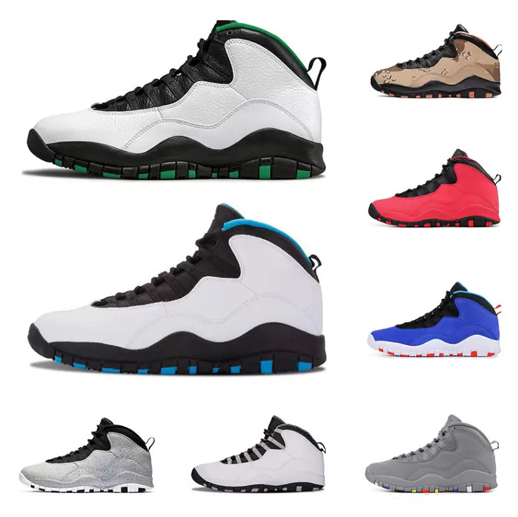 

Top quality 10 10s mens basketball shoes Desert Camo Seattle Cement Class of 2006 Cool Grey I'm back men athletic sports sneakers size 8-13, 14