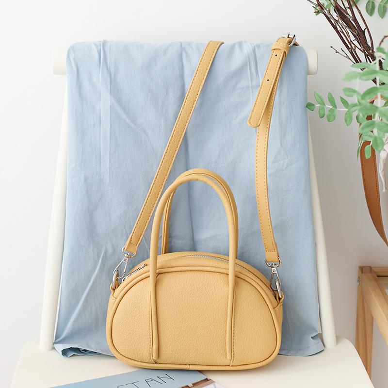 

Shoulder Bags Women Bag Simple Pu Bucket Korean Fashion Lady Single Casual Solid Zipper SOFT Handbags Pures And Crossbody, Black