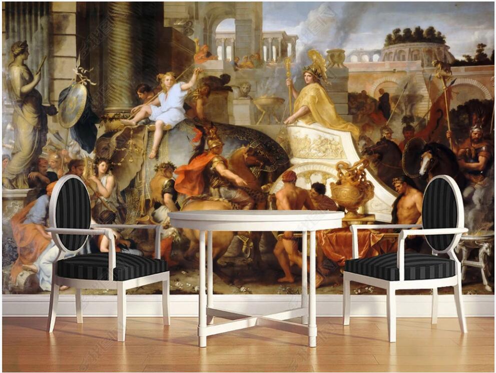 3d wall paper custom photo mural Classical European figure oil painting returns from victory home decor in the living room wallpaper for walls in-image-709441138