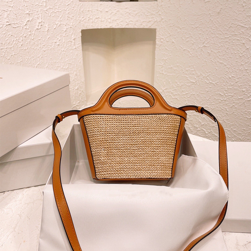 

Spring And Summer New Luxury High-Quality Straw Totes Shoulder Bag Leather Handbags Big-Name Designer Crossbody Bags Large-Capacity Luxurys Shopping Bags Wallets, Black