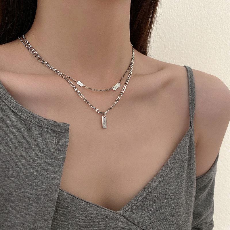 

Chains 2021 Ins Hip-hop 925 Sterling Silver Clavicle Chain, Light Luxury Design Double-layer Women's Necklace