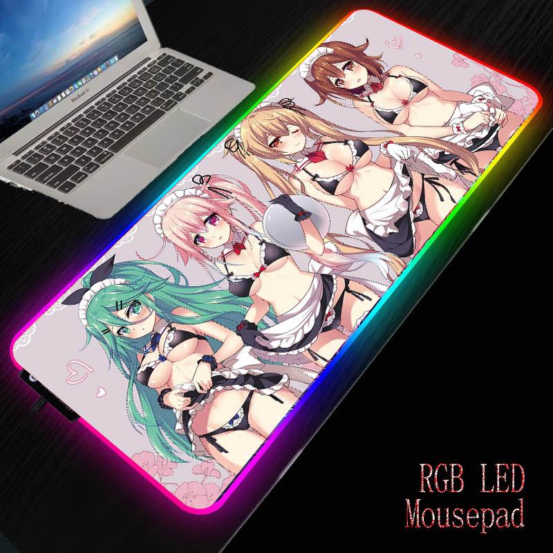 

Mouse Pads & Wrist Rests XGZ Sexy Anime Girl Gaming Computer Mousepad RGB Large Gamer XXL Carpet Big Pad Edge Control PC Desk Play Mat With