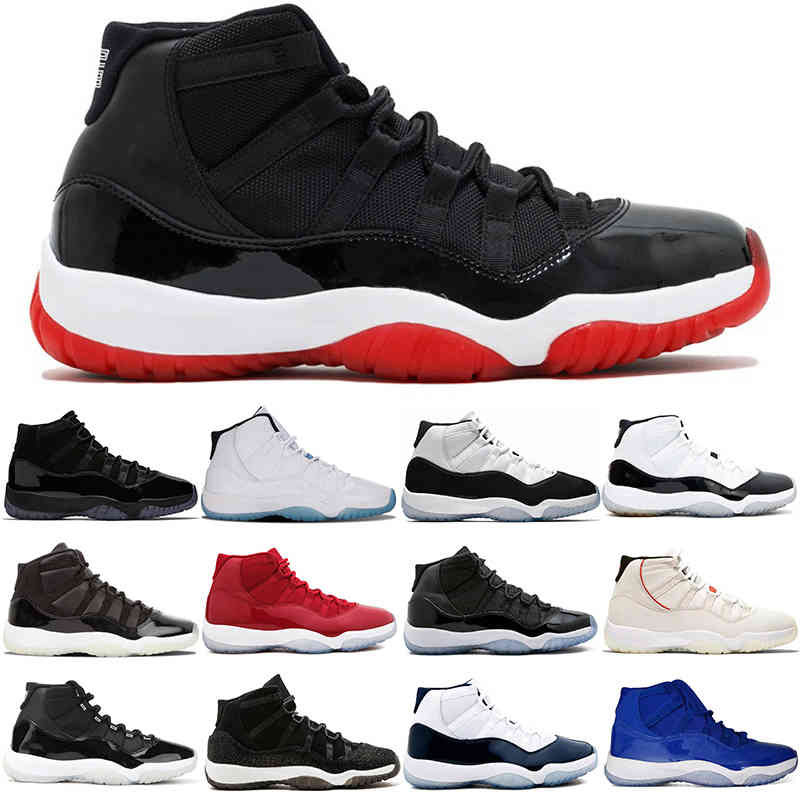 

men 2021 hot 11 basketball shoes 11s 25th Anniversary Gamma Blue Bred High Concord 23 45 Platinum Tint space jam gym red Midnight Navy PRM Heiress sneakers
