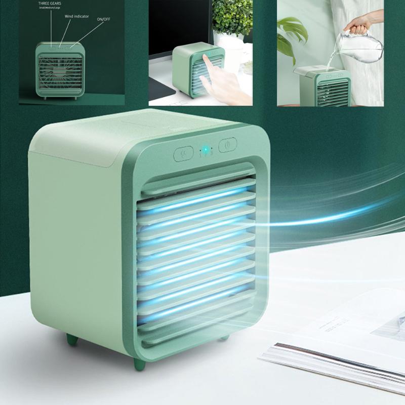 

Mini USB Portable Air Cooler Fan Conditioner Light Desktop Fans Cooling Humidifier Purifier For Office Bedroom Electric