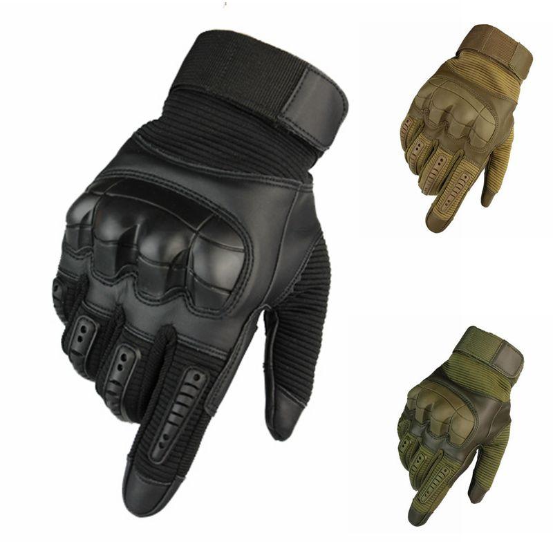 

Sports Gloves Hard Knuckle For Hiking Cycling Shooting Outdoor Tactical Military Army Armor Protection Full Finger, Black
