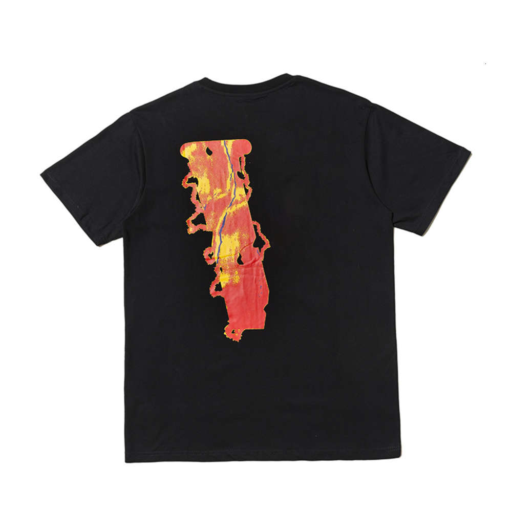 

Designer Summer Flat 100% Katoen Streetwear Men Women T-shirt USA Short Mouw Brand Hip Hop Red Skull Tshirt, White;black