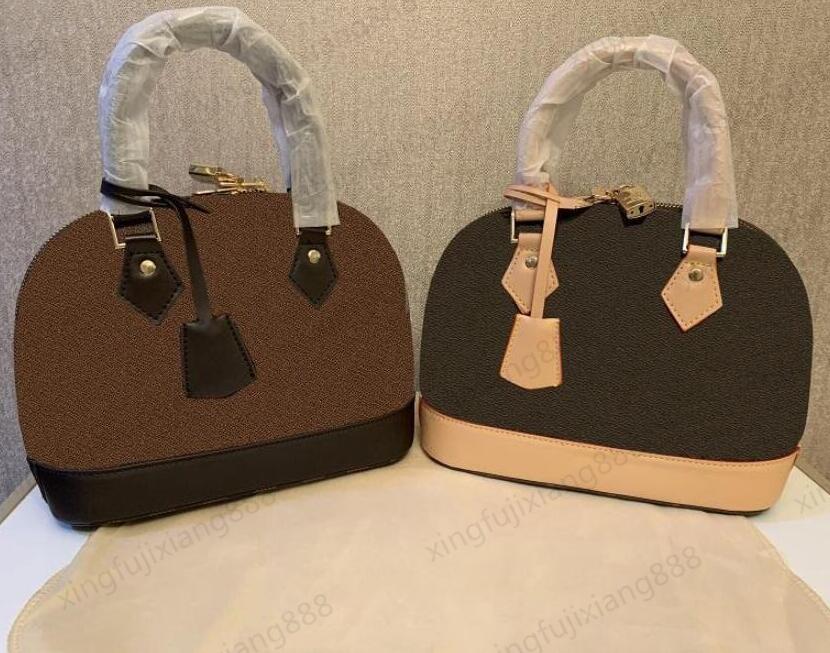 

Top Quality Alma Bb Fashion Women Shoulder Bags Messenger Bag Leather Handbags Shell Wallet Purse Ladies Crossbody Bags, Brown checkered