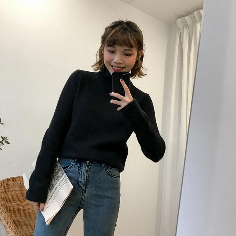 

Women's Sweaters 6 Colors 2021 Fur Solid Color Long Sleeve Slim Turtleneck Womens And Pullovers ( B1347), Pink