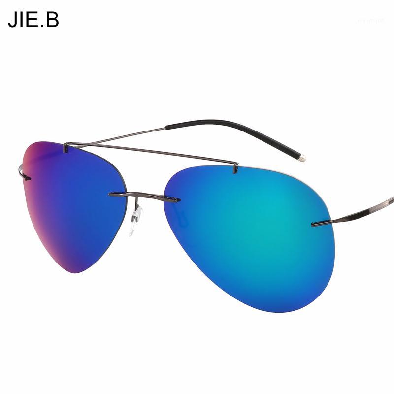 

Sunglasses 2021 Fashion Aviation Men Titanium Alloy Polarized Women Rimless Pilot Sun Glasses Shades With Original Box