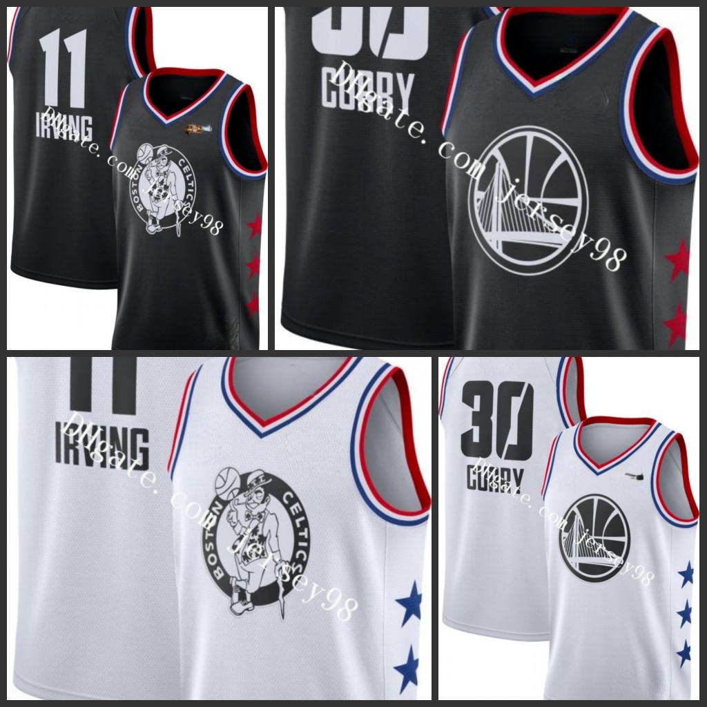

Men's Jor dan #30 Steph Curry #11 Kyrie Irving retro Basketball Jersey, Black
