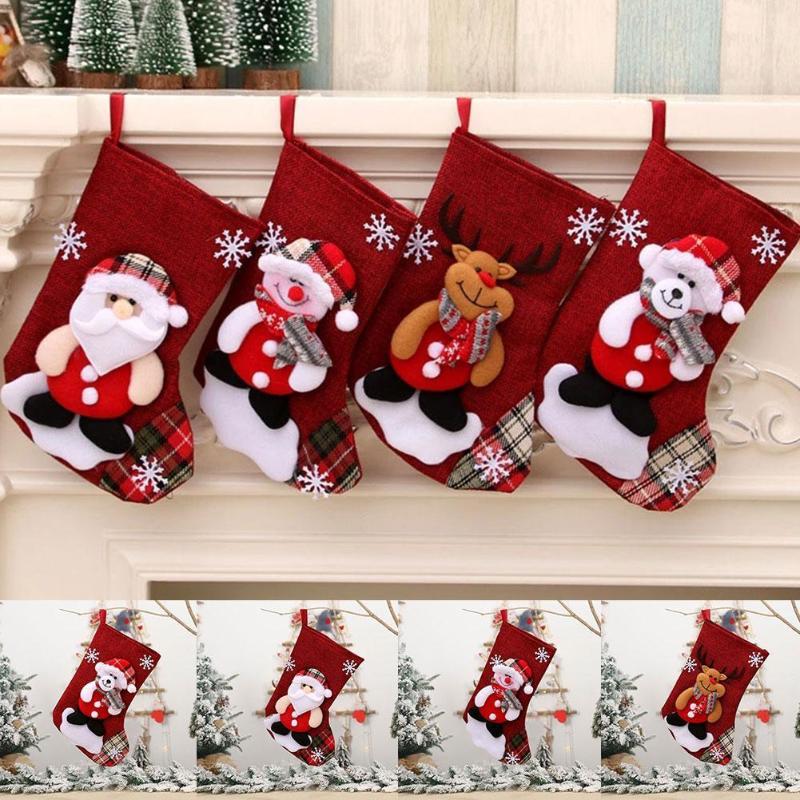 

Christmas Decorations 2022 Stocking Elk Santa Claus For Home Year Socks Gift Bag Xmas Tree Decoration Ornaments