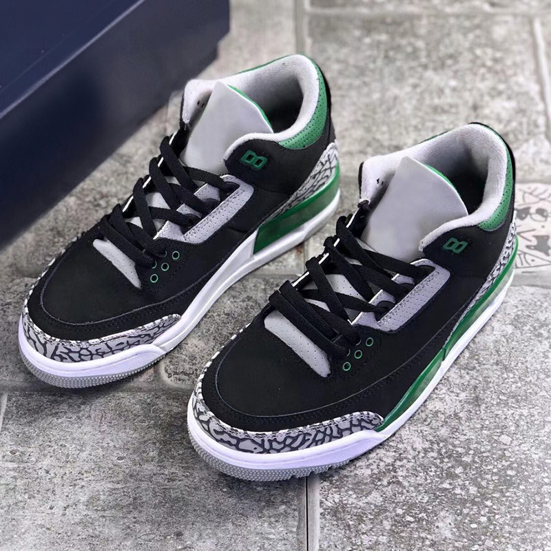 

With Box 3 Pine Green Men Basketball Shoes 3s Black Cement Grey-White mens Outdoor Trainers Sports Sneakers CT8532-030