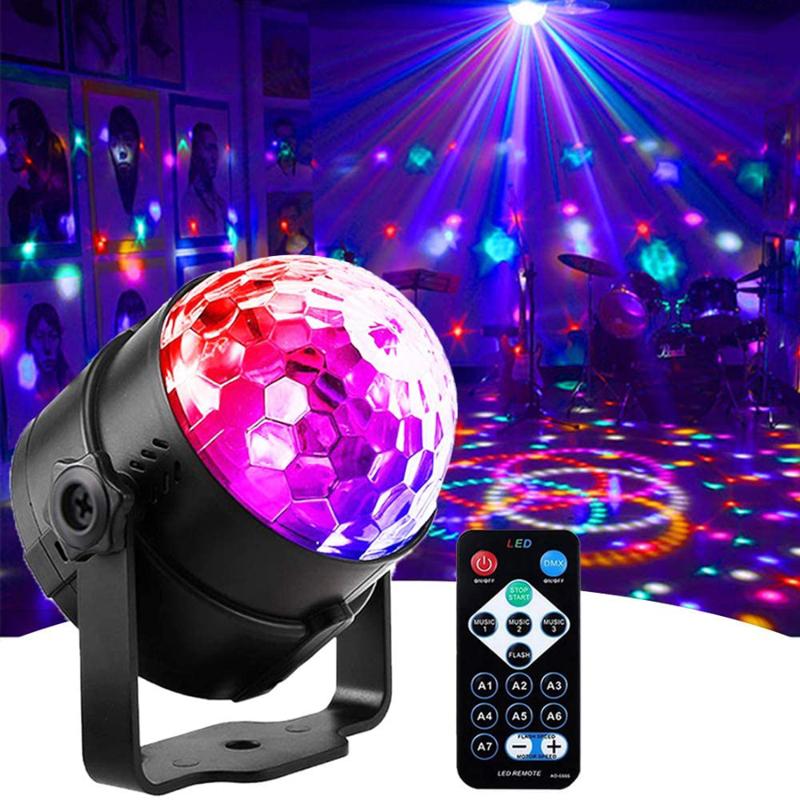 

Night Lights RGB LED Light DJ Disco Lighting Projector Laser USB Sound Activated Room Party Decoration For Home Car Children Gift
